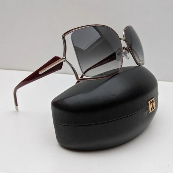 Escada Accessories - ESCADA | SES752 BURGUNDY OVERSIZE SUNGLASSES